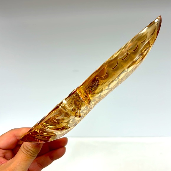 Vintage marigold carnival glass butterfly shaped candy/nut dish”Jeanette Glass” - Picture 5 of 5